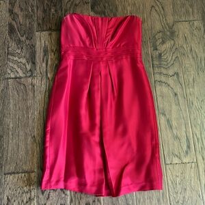 Silk Red strapless cocktail dress